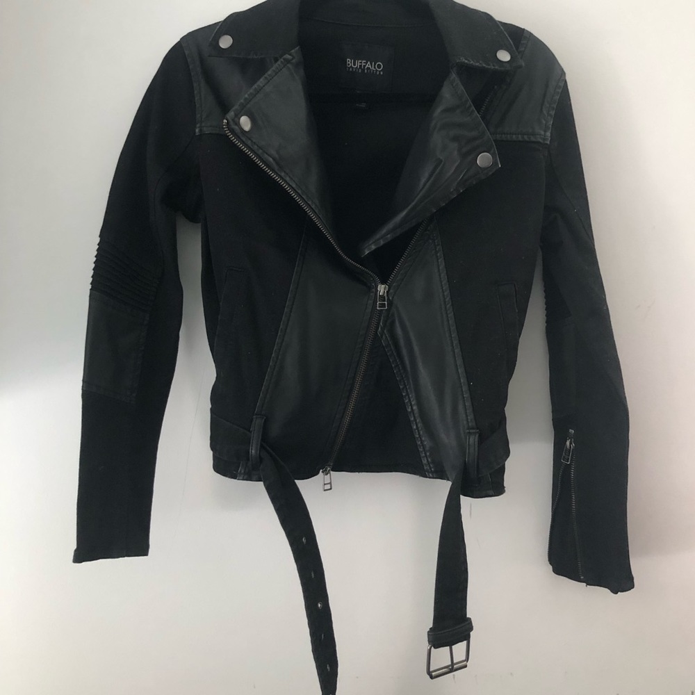 Buffalo David Bitton | Faux Leather Trim Jacket | Black